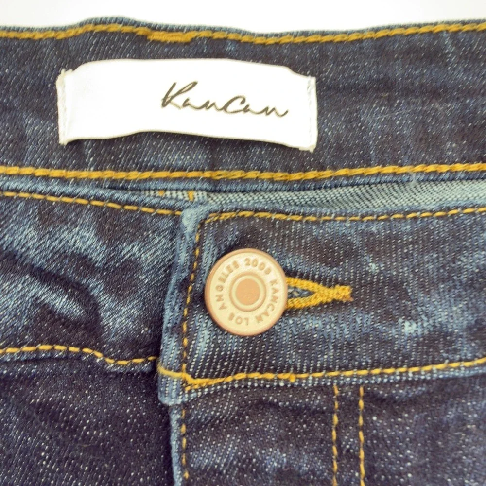 Kancan High‎ Rise Denim Shorts 2XL Dark Wash Frayed Hem Stretch Jean Shorts NWT